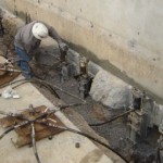 Commercial structural repair using steel piers